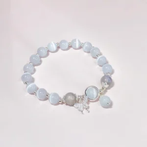 Vòng tay hạt đá mắt mèo nữ